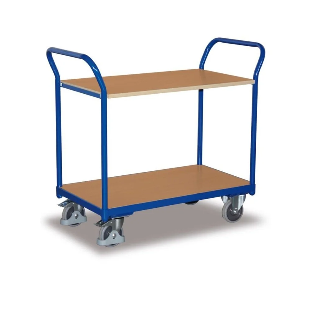 Tischwagen 200 kg, Werkstattwagen blau, Typ M mit EasySTOP