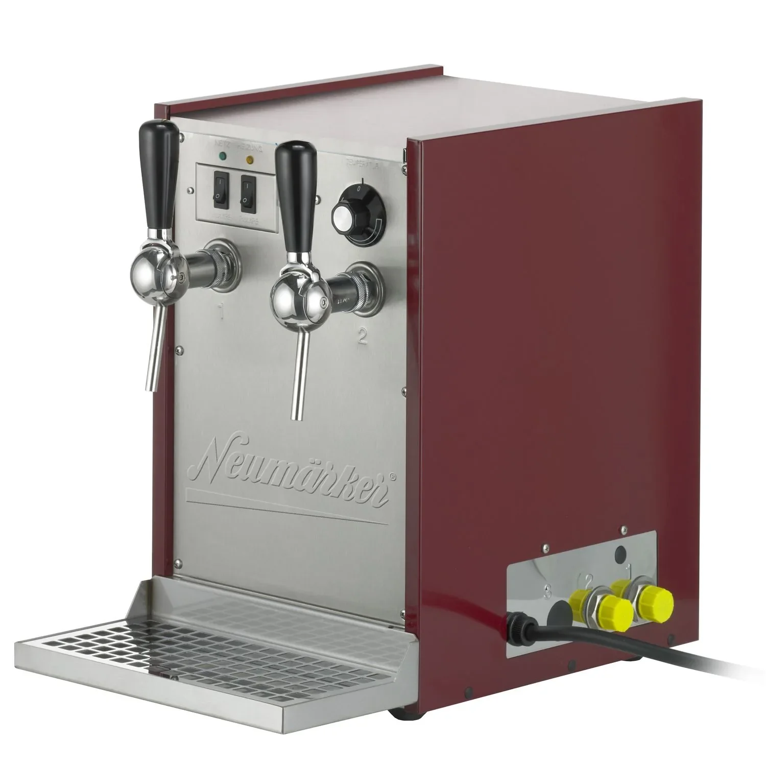Glühweinzapfanlage, Getränke durchlauferhitzer - Heiße Spitze®, 100L/h | 2 Zapfhähne | 35°- 85°C Regler | Integrierte Pumpe