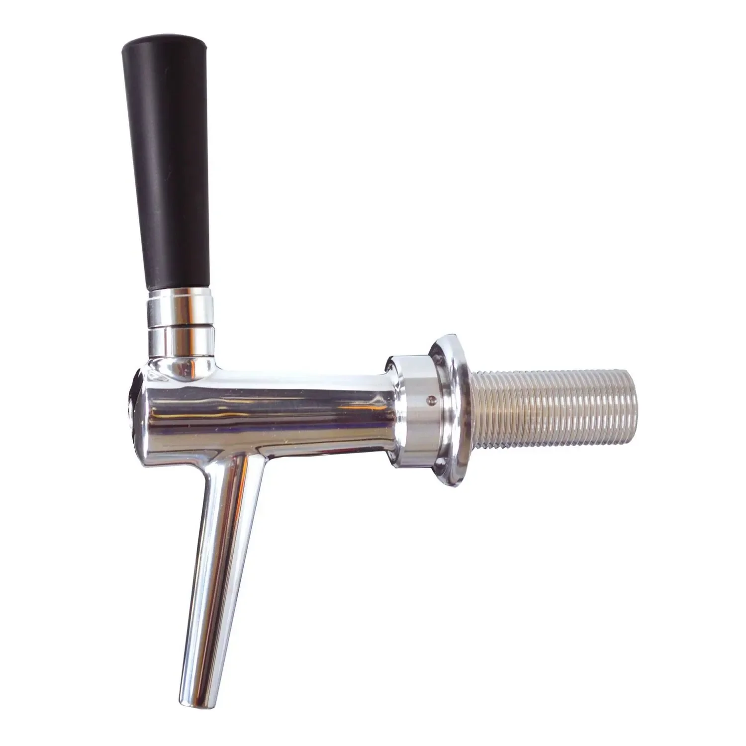 Zapfhahn, Bierzapfhahn, Schankhahn, Kolbenschankhahn aus Chromnickelstahl, Modell - C-TAP, NW 10mm, Poliert, Gewindelänge: 55 mm