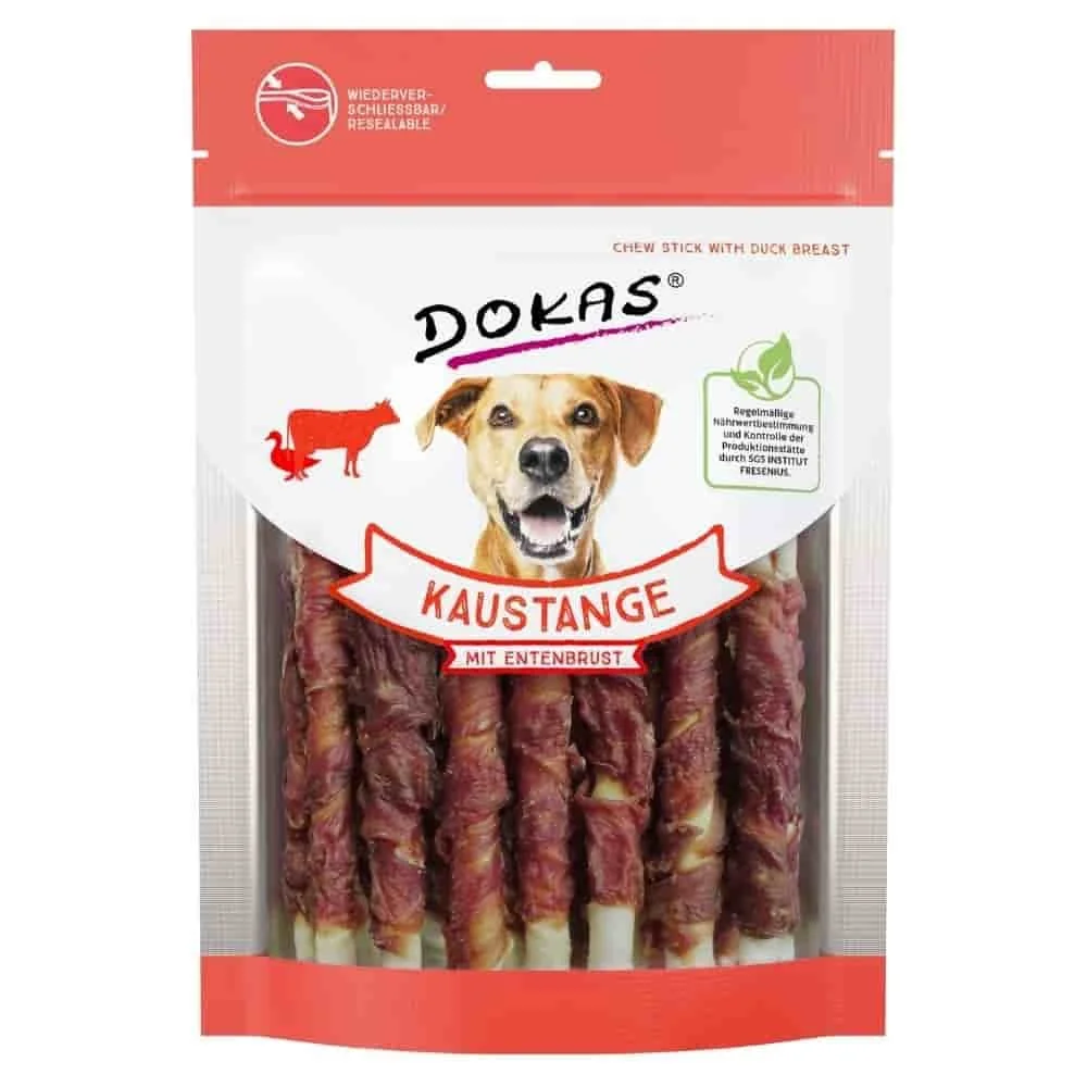 Kauartikel für Hunde, Kaustange Hund, Entenbrust & Rinderhaut, Hundesnack 200g
