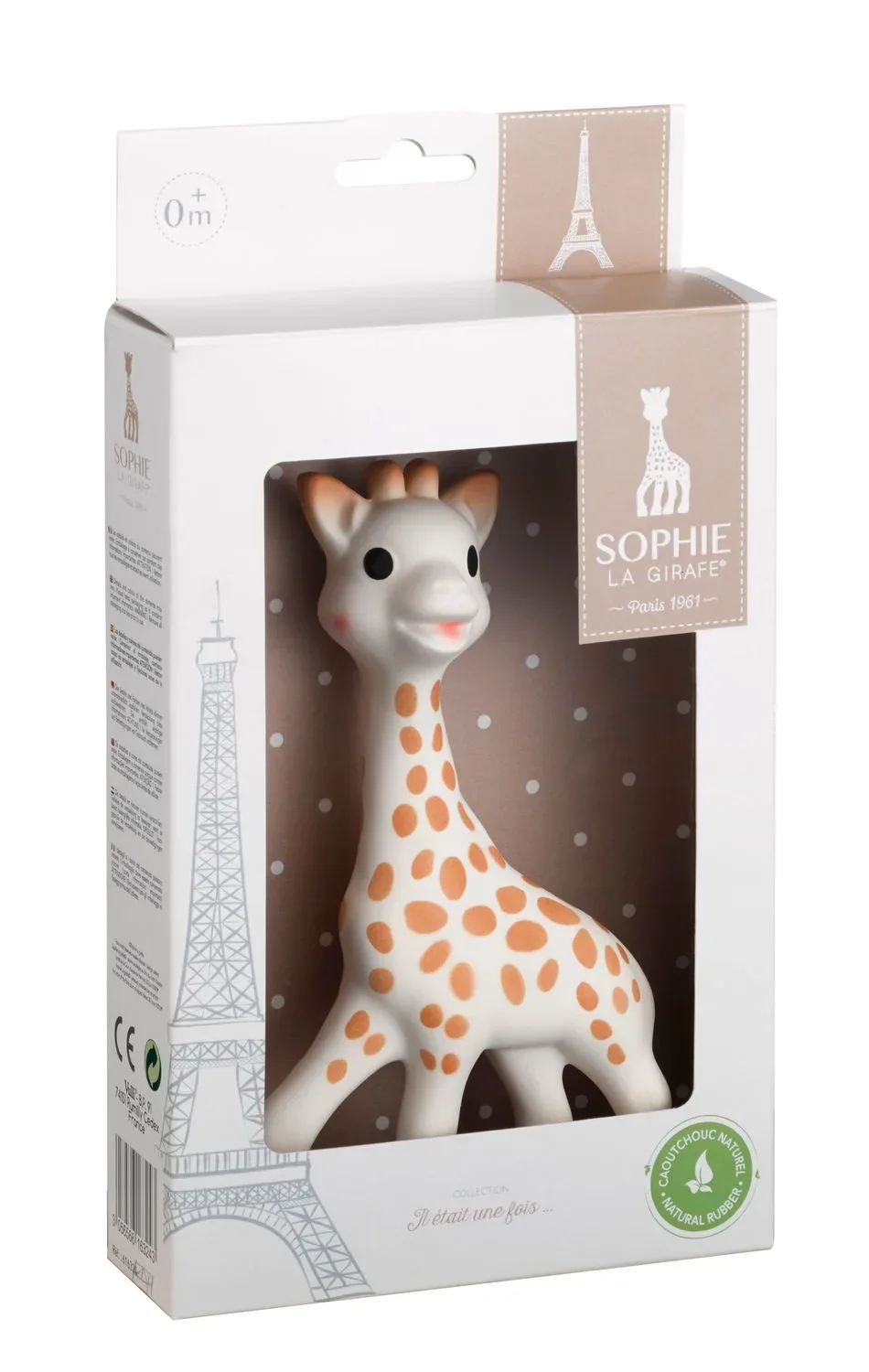Sophie la girafe Beißring, Ringrassel - Naturkautschuk, Geschenkkarton weiß