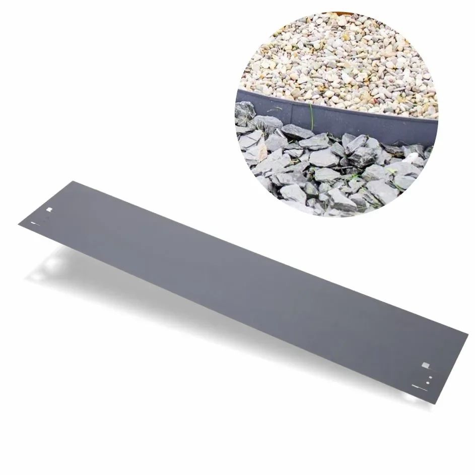 Rasenkanten Metall Höhe 13.5-18.5 cm Länge 120 cm  | Beeteinfassung | Beetumrandung | Beetbegrenzungen, Farbe: Grau; Größe: 1 Stück 13.5cm