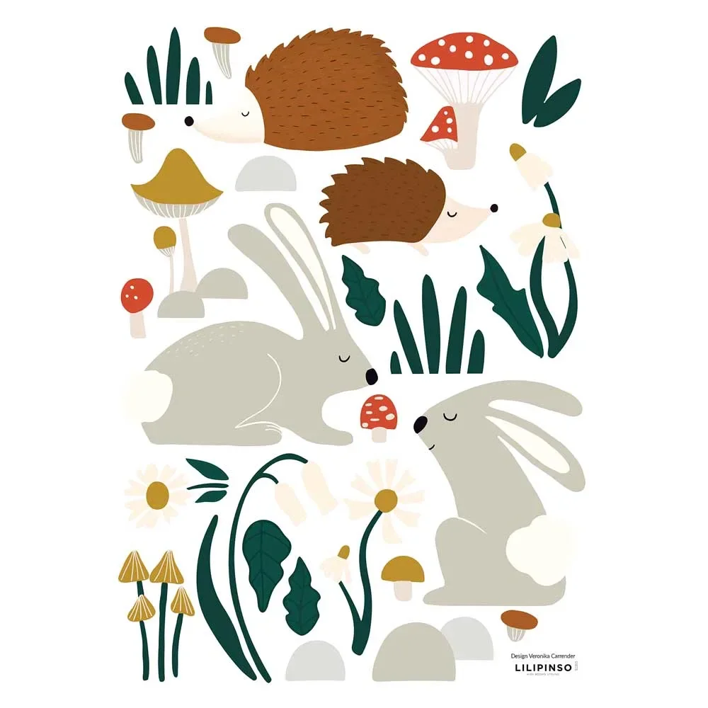 Lilipinso Wandsticker A3 Waldtiere grau braun