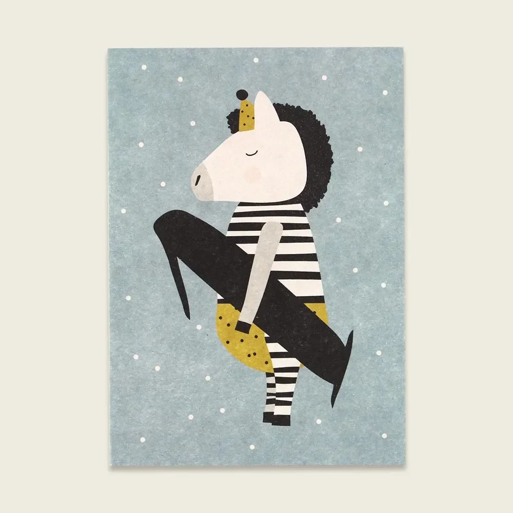 Ava & Yves Postkarte Zebra "1"