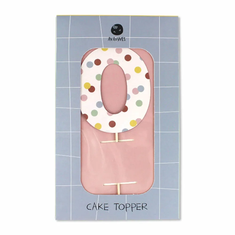 Ava & Yves Cake Topper Zahl "0"