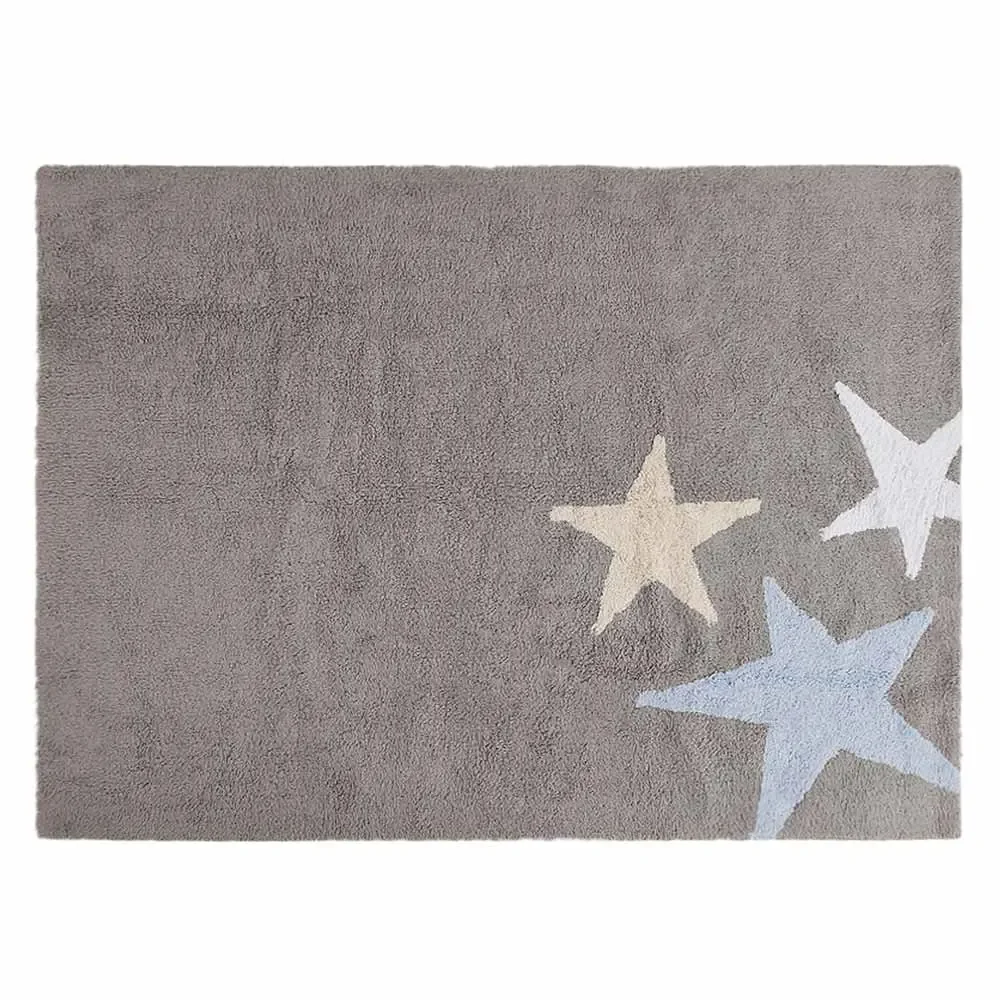 Lorena Canals Teppich 3 Sterne grau blau
