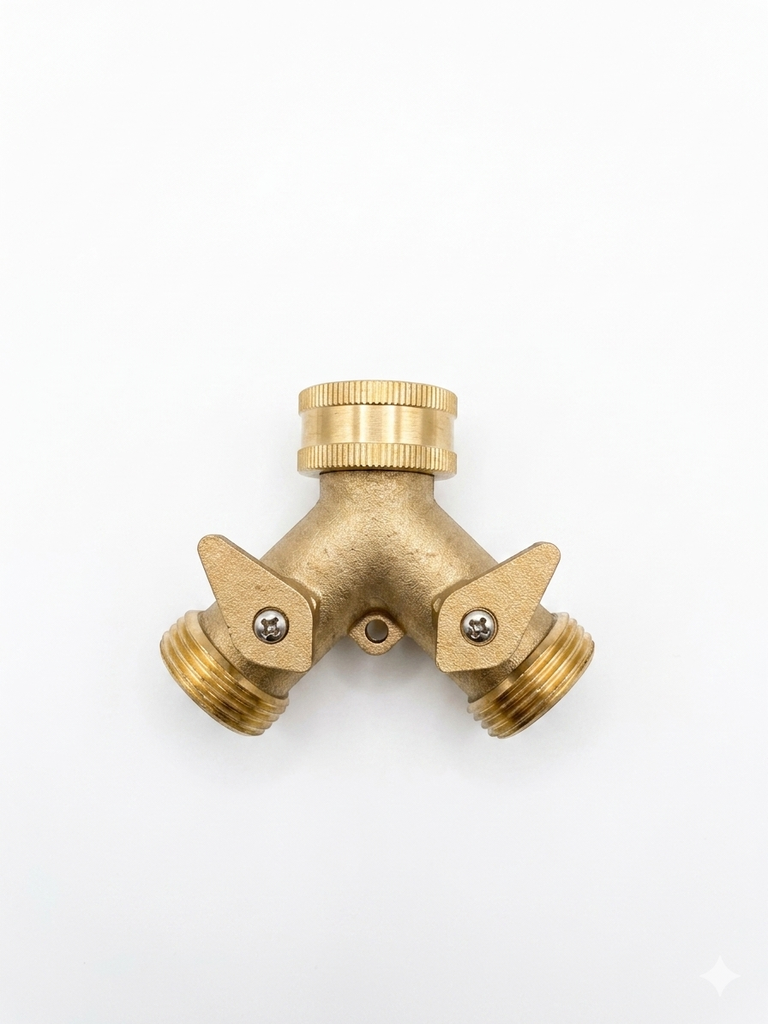 Y Verteiler Messing, Absperrhahn, Universal