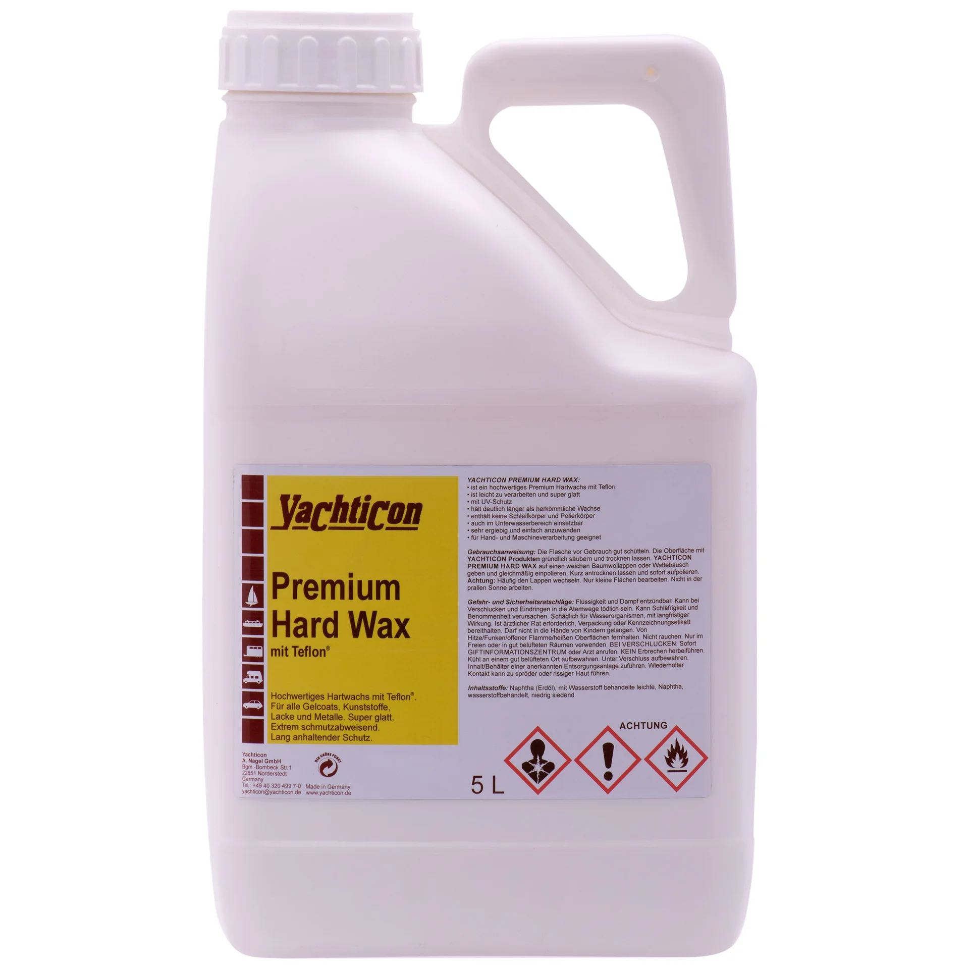 YACHTICON Premium Hard Wax 5 Liter mit Teflon® surface protector