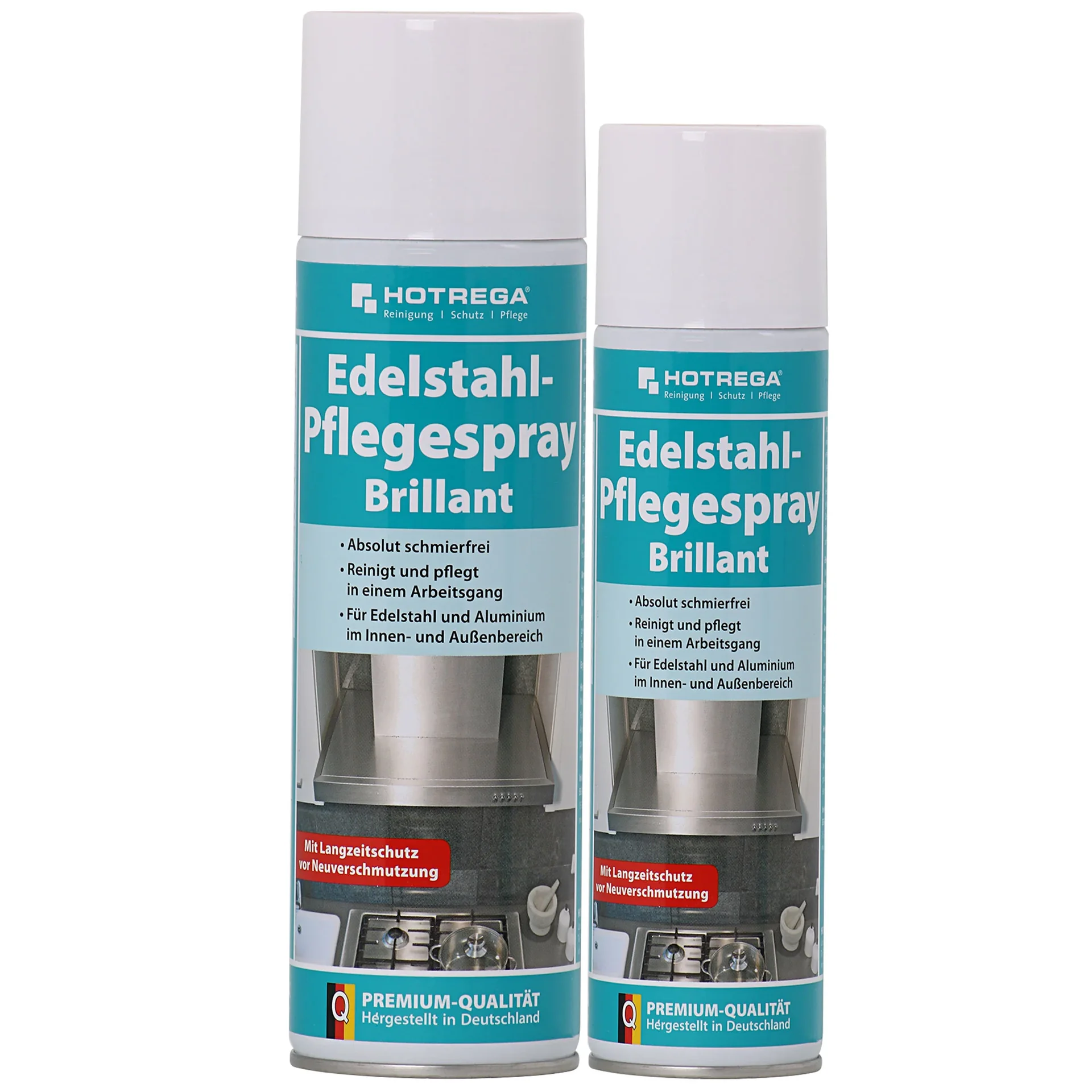 HOTREGA Edelstahl Pflegespray Brillant Spraydose in verschiedenen Größengebinden