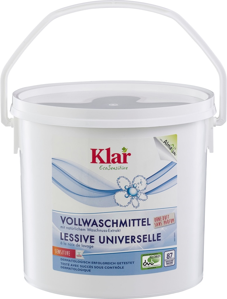 KLAR Vollwaschmittel Pulver 4,4kg mit natürlichem Waschnuss-Extrakt