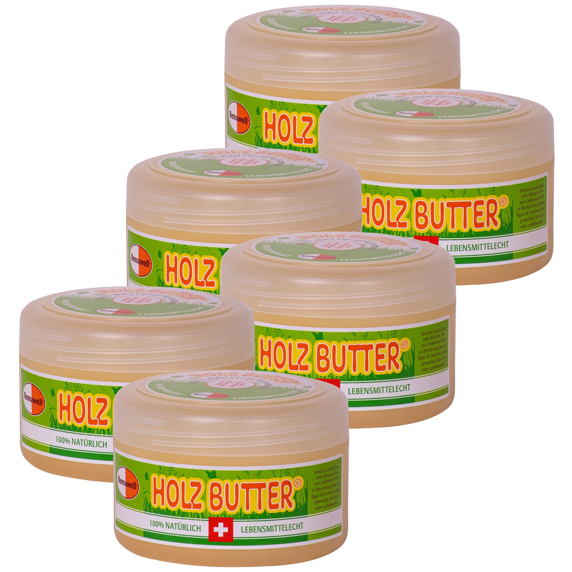 RENUWELL Holz Butter 6 x 250 ml Holzbutter lebensmittelecht
