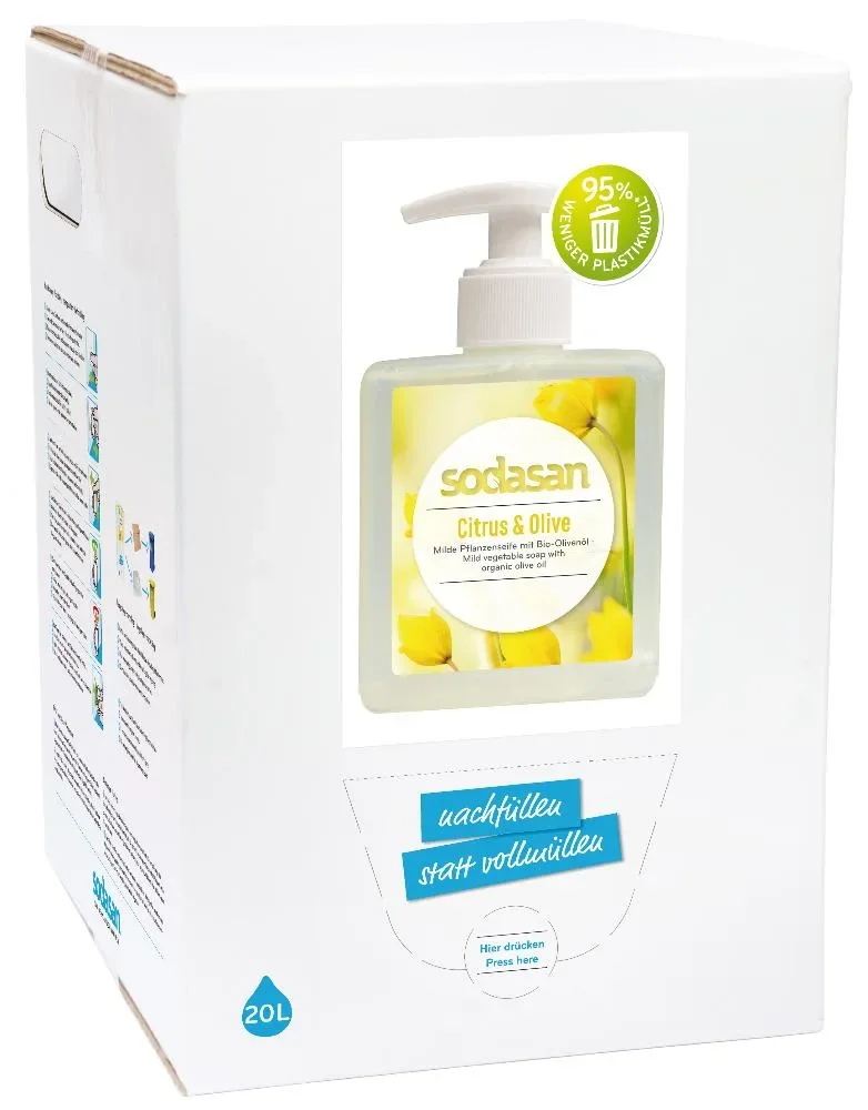 SODASAN Flüssigseife Liquid Citrus-Olive 20 Liter Bag in Box