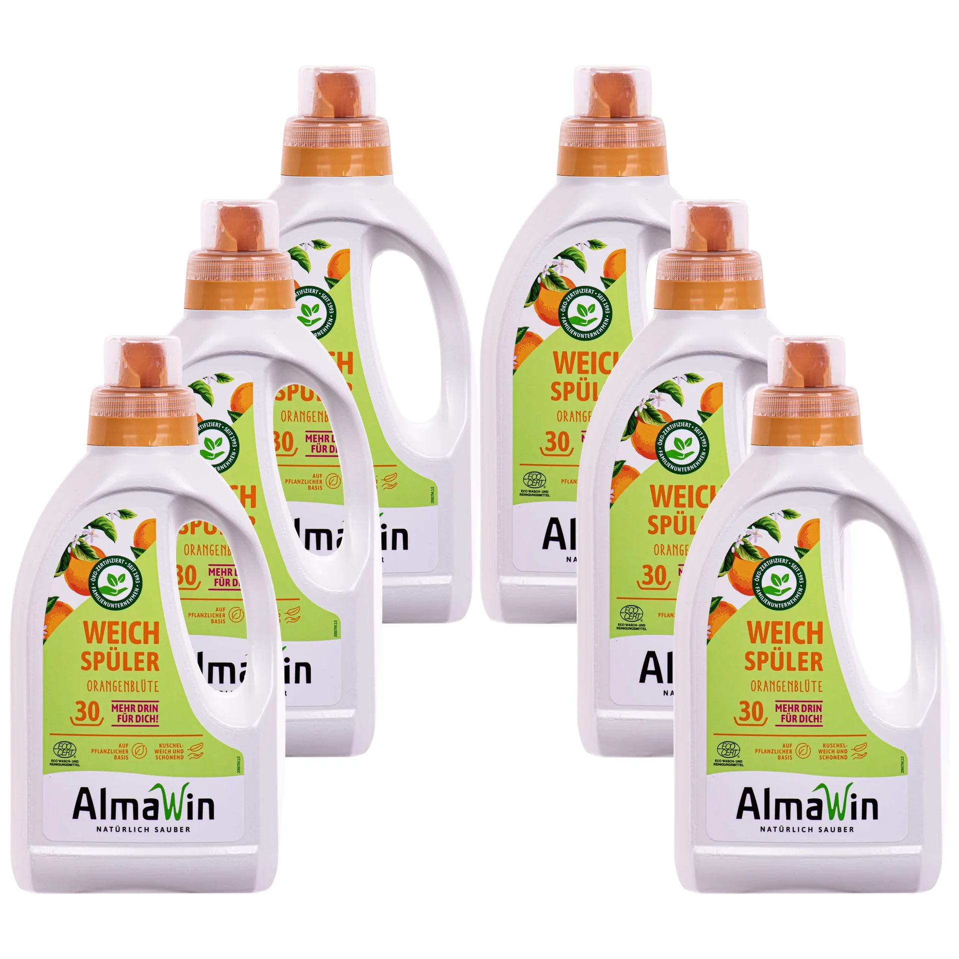 ALMAWIN Weichspüler 6 x 750 ml mit Orangenblüte