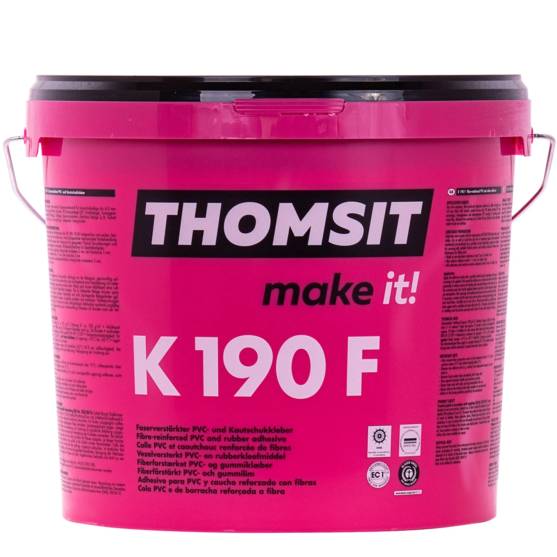THOMSIT K 190 F Faserverstärkter Kautschuk- und PVC-Belagkleber 13 kg