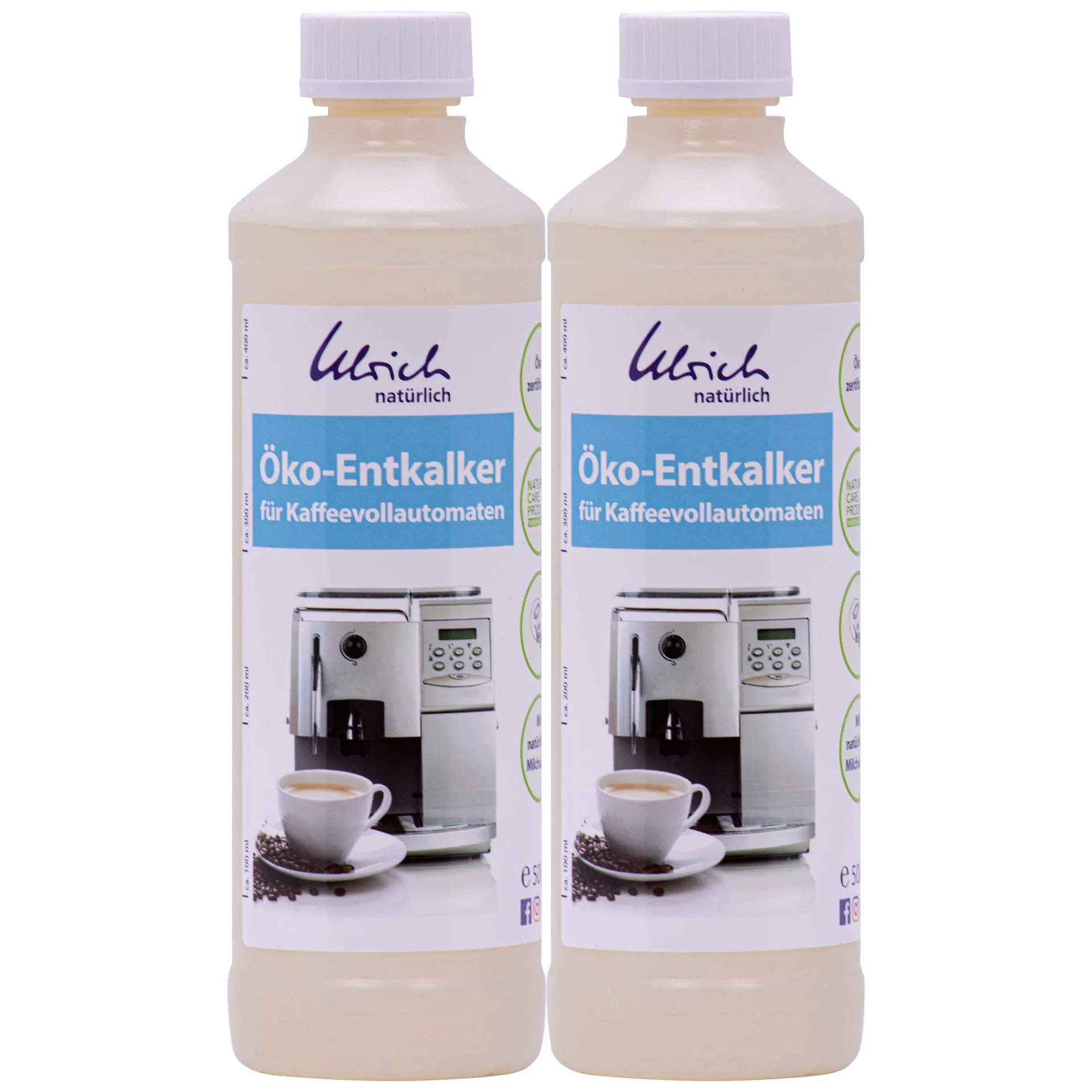 ULRICH natürlich Öko Entkalker 2 x 500 ml für Kaffeevollautomaten