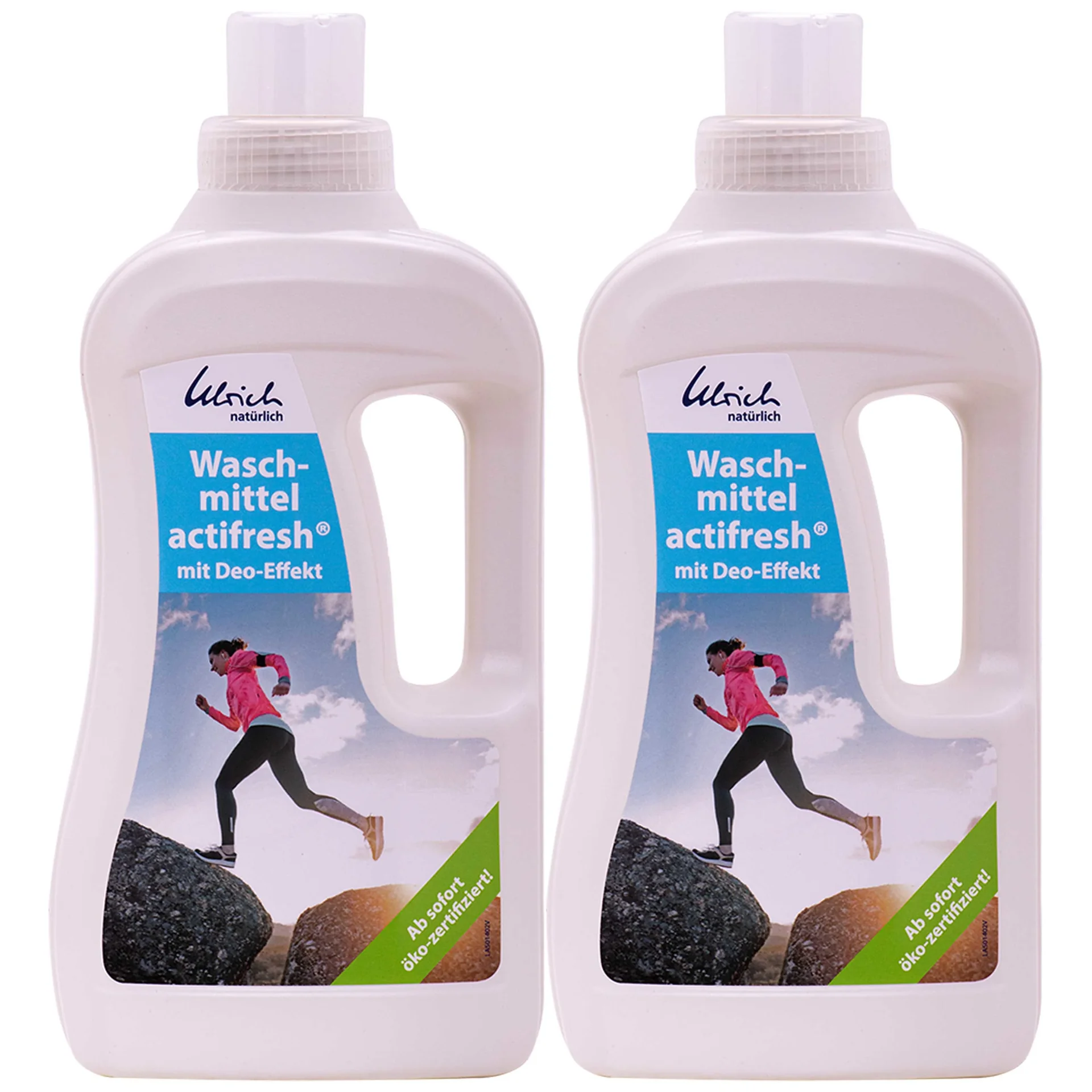 ULRICH natürlich Waschmittel actifresh 2 x1 Liter mit Deo-Effekt NCP-vegan zertifiziert