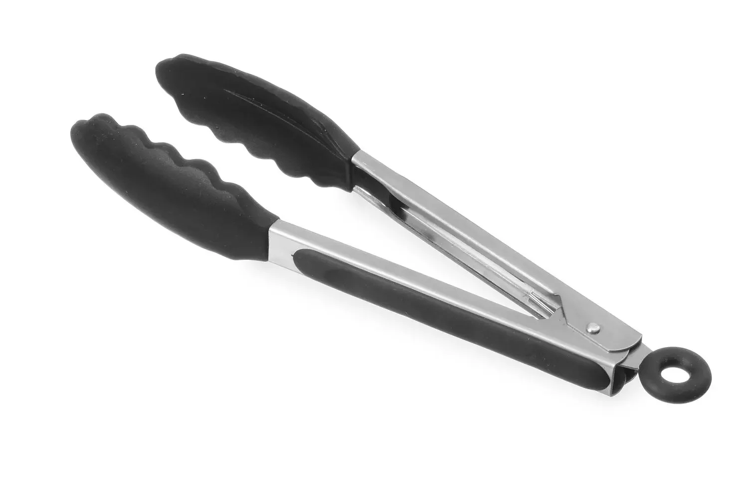 Küchenzange, Grillzange, Servierzange - Hitzebeständige Silikonzange mit Soft-Grip Griffen und Verschluss