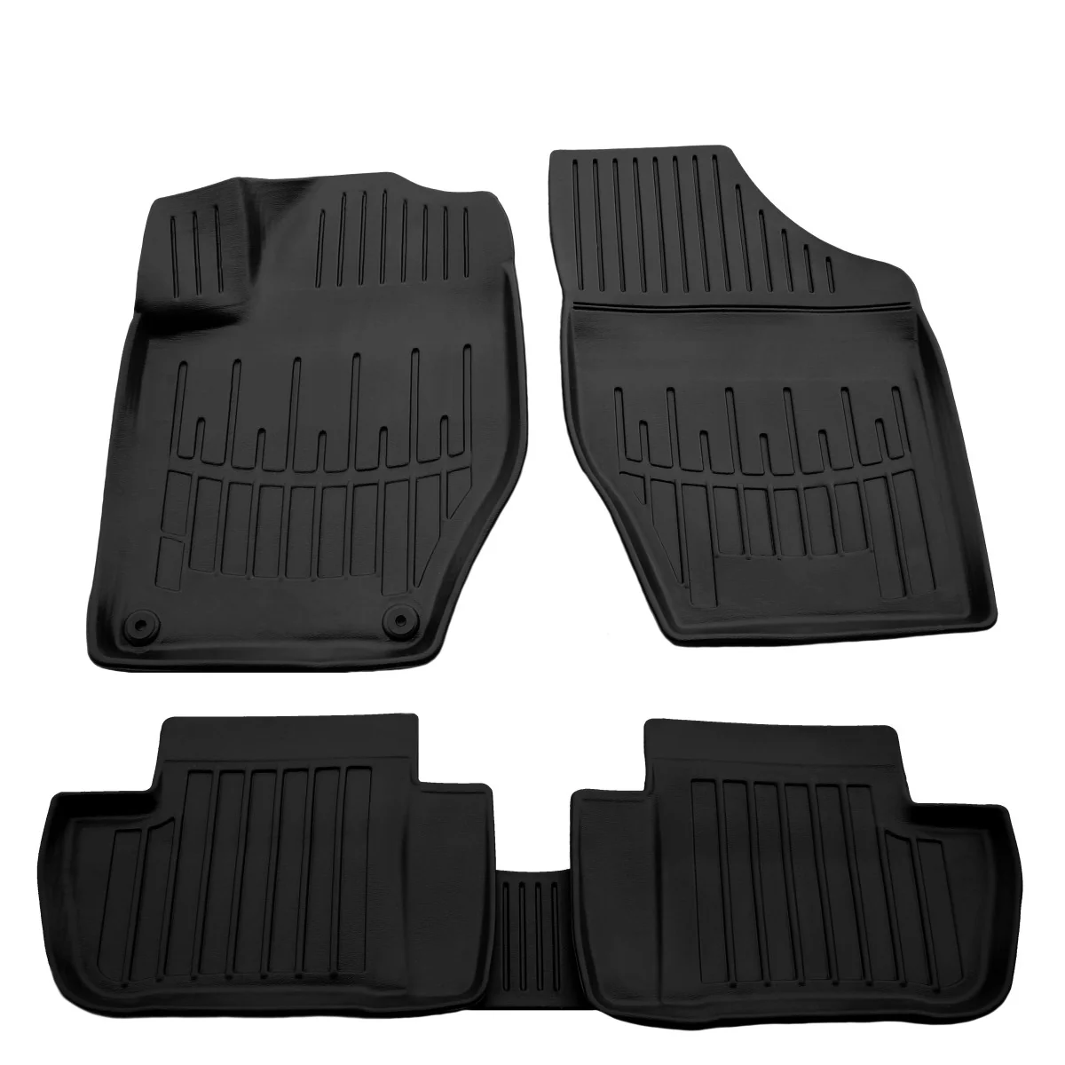 Gummifußmatten Auto für PEUGEOT 308 I (T7) (2007-2013), 3D, passgenaue Autofußmatten