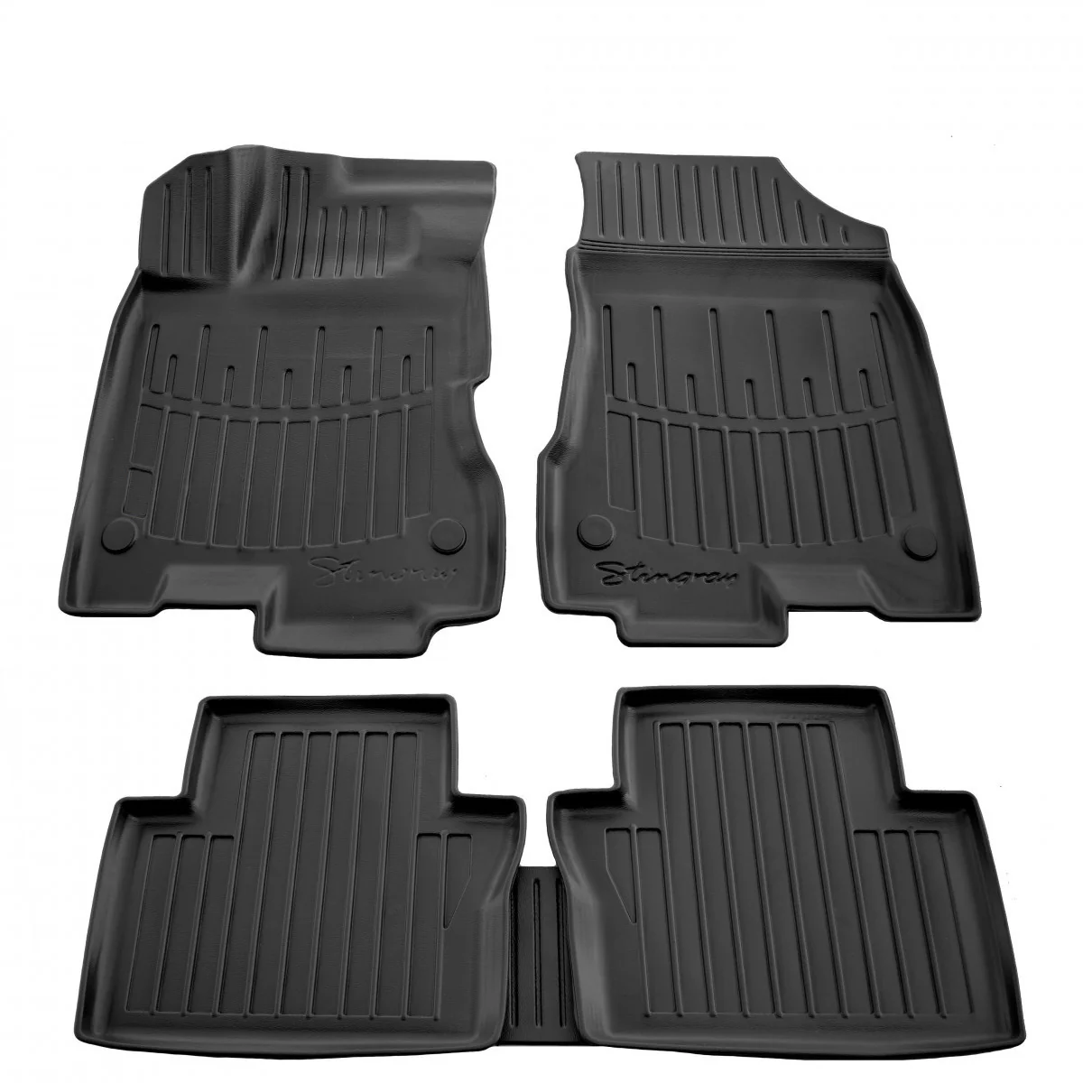 Gummifußmatten Auto 3D für RENAULT Koleos I (2008-2016), passgenau, Polyurethan, hoch gerandet