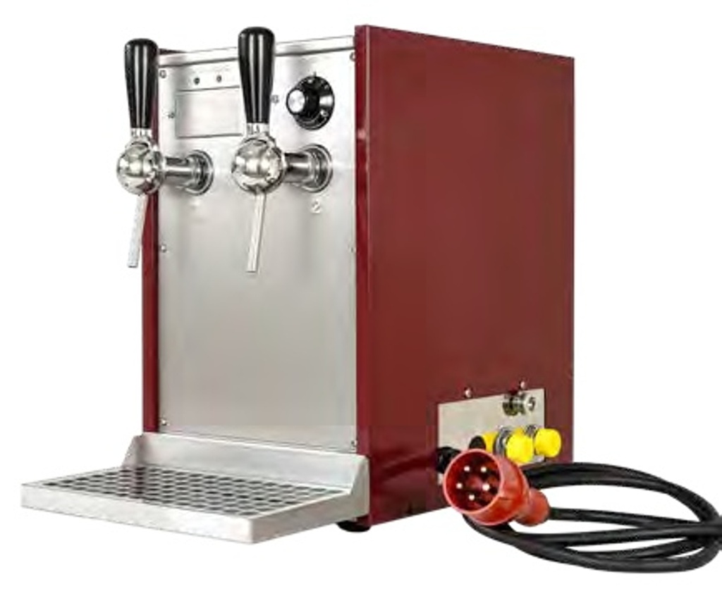 Glühweinzapfanlage, Getränke durchlauferhitzer - mit integriertem Luftkompressor, Edelstahl, 2-leitig 6kW