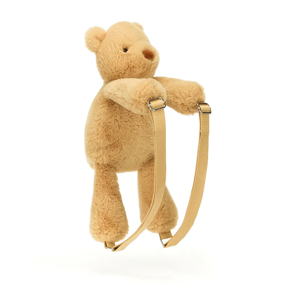Kinderrucksack Jellycat Smudge-Bär, Plüschmotiv Rucksack für Kindergarten, Kuscheltier-Design