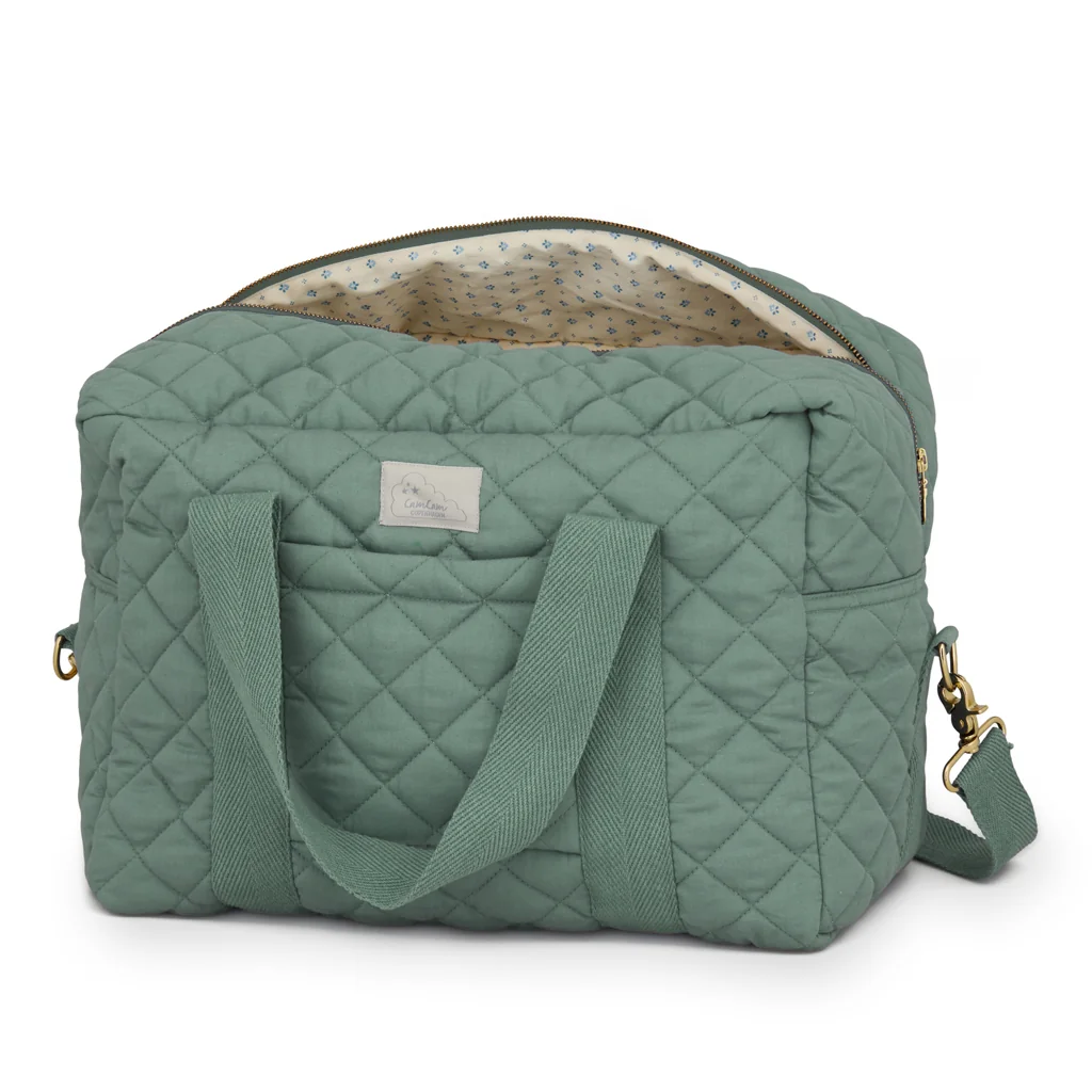 Wickeltasche OCS, Bio-Baumwolle, Efeugrün, Cam Cam, Wickelrucksack, Babytasche, großes Modell