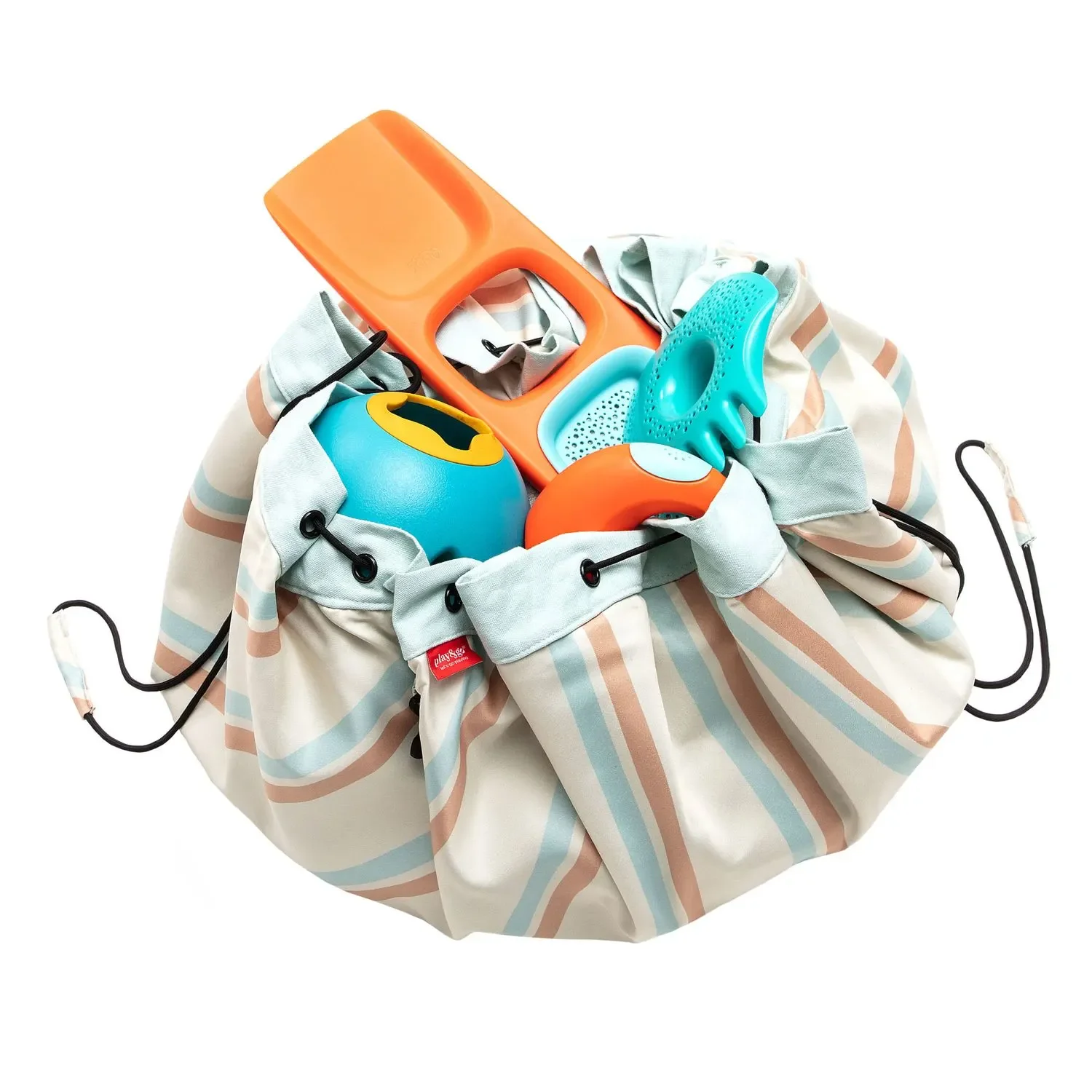 Play&Go Spielzeugsack, Spielzeugkorb, Spielzeug aufbewahrungstasche - Draussen, Farbe: Streifen
