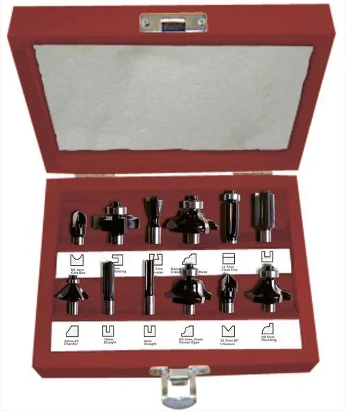 Fräser Satz mit 3 Schneidflächen, 12-teilig, Schaftlänge 42 mm