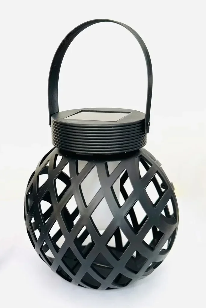 Solar LED Tischlaterne, Raute mit Flammeneffekt
