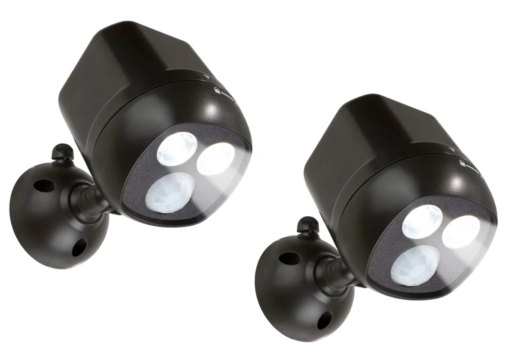 LED-Sicherheitsleuchte mit Funkkopplung, 2 Stück (Batterien nicht enthalten)