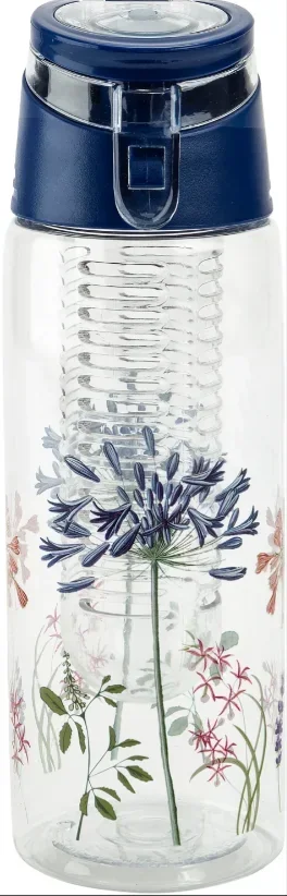 Trinkflasche mit Fruchteinsatz (Farbe: blau)