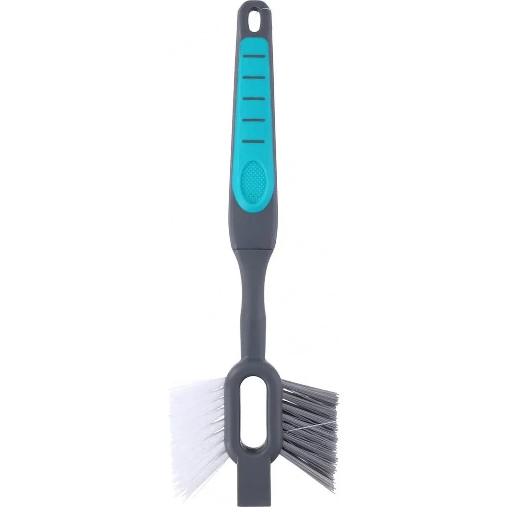 2-in-1-Fliesen- und Fugenbürste 30 cm Grau/Blau