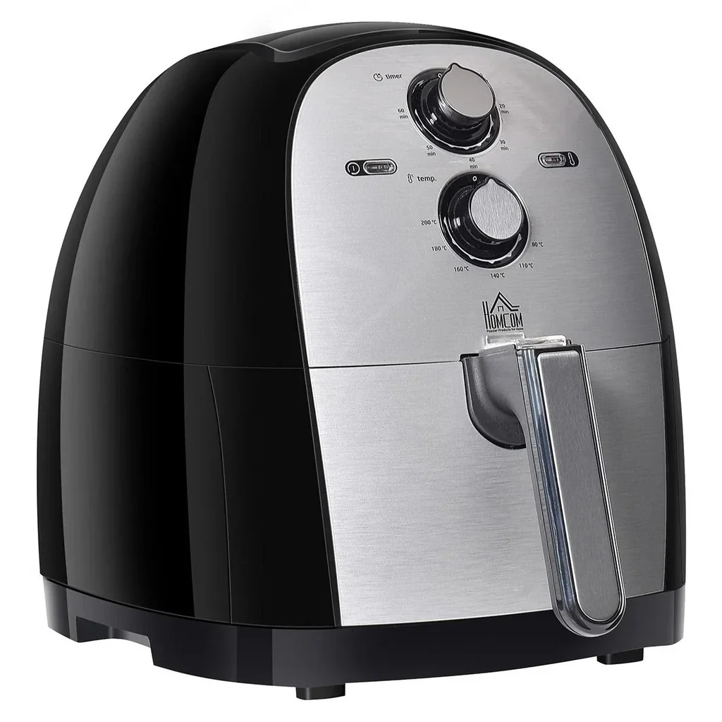 Luftfritteuse Frittierkorb 5L 1700W Heißluftfritteuse zum Frittieren Grillen Braten Backen ohne Fett PP Aluminium Silber