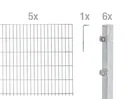 Doppelstabmattenzaun Komplettset, feuerverzinkt, Höhe 100 cm, Länge 10 m