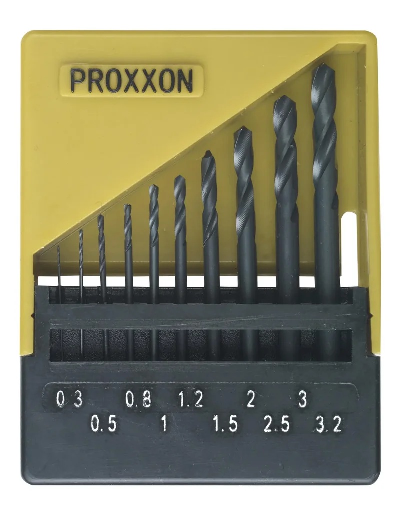 HSS Spiralbohrersatz, DIN 338, 10-teilig, 0,3 bis 3,2 mm