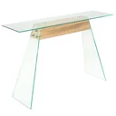 Wandtisch 120x30x76 cm MDF und Glas Farbe Eiche