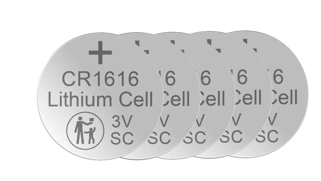 Lithium Knopfzelle CR1616, 3 Volt - 5 Stück
