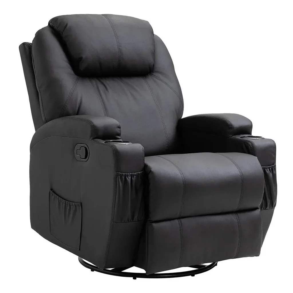 Massagesessel Relaxsessel Fernsehsessel Massagefunktion 5 Massage-Modi Liegefunktion PU-Leder Holz Metall Schaumstoff