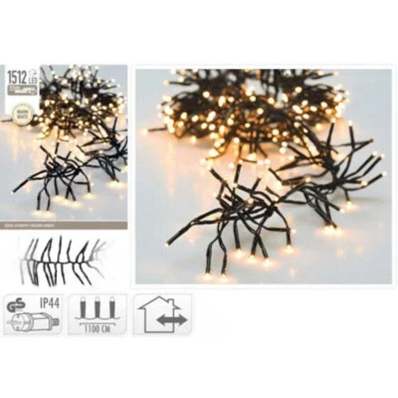 Weihnachtsbeleuchtung - 11 Meter - Microcluster - 1512LED - Innen und Außen