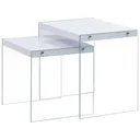 2-teiliges Tischset MDF weiß
