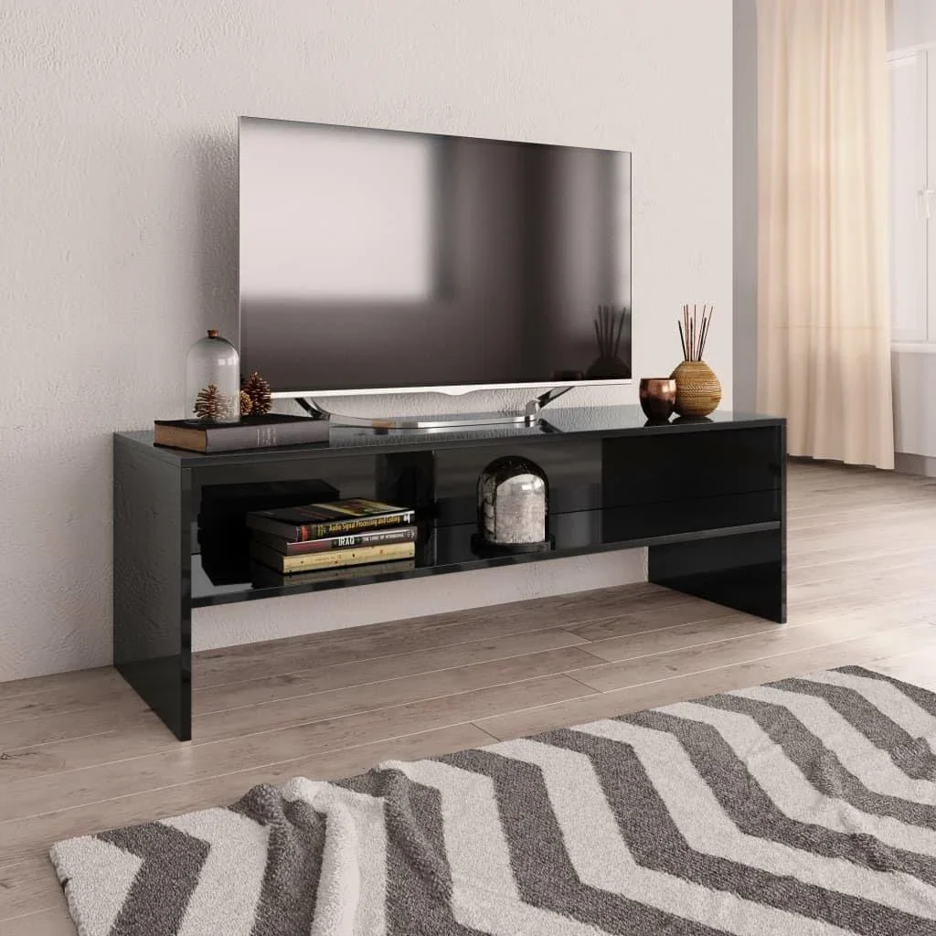 TV-Schrank 120x40x40 cm Spanplatte Hochglanz schwarz
