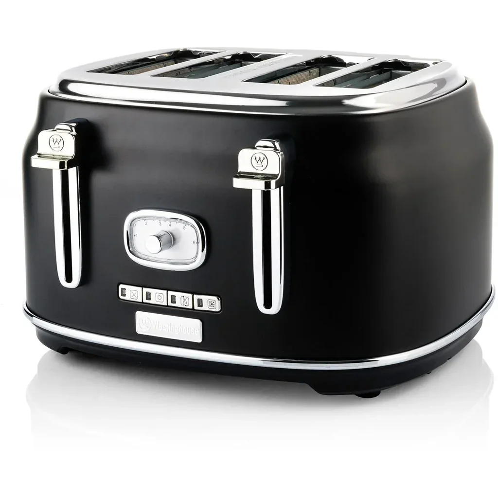 Retro-Toaster - 4-Scheiben-Toaster - Schwarz