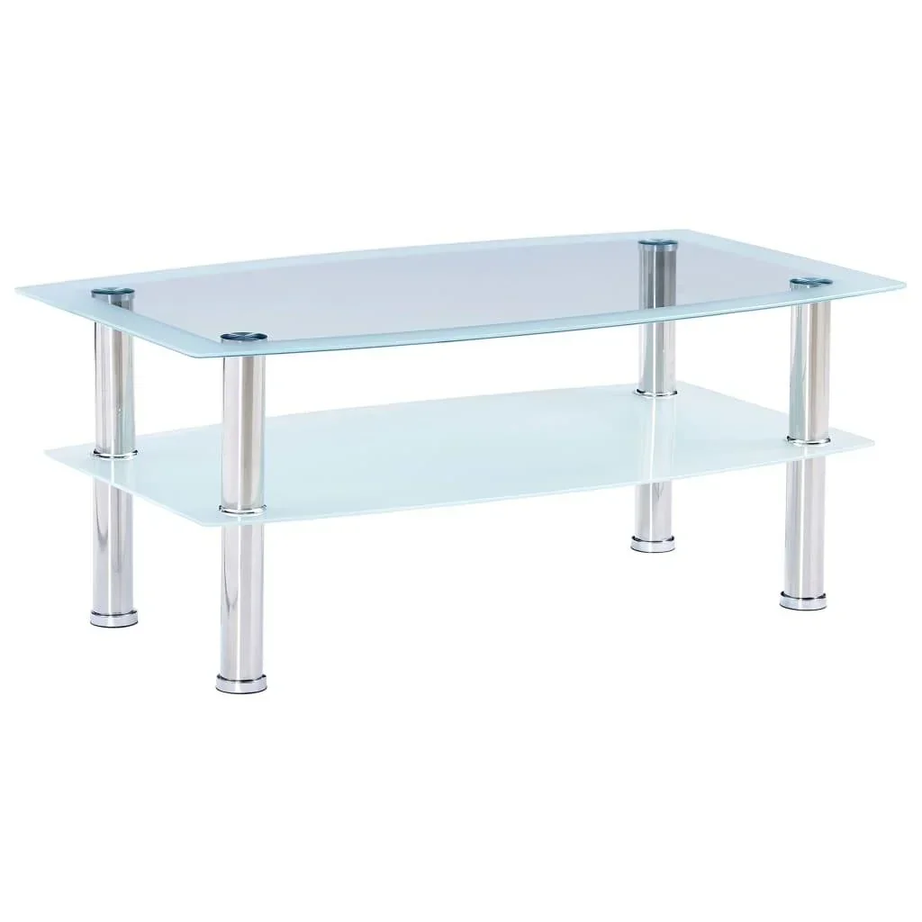 Couchtisch 100x60x42 cm gehärtetes Glas weiß