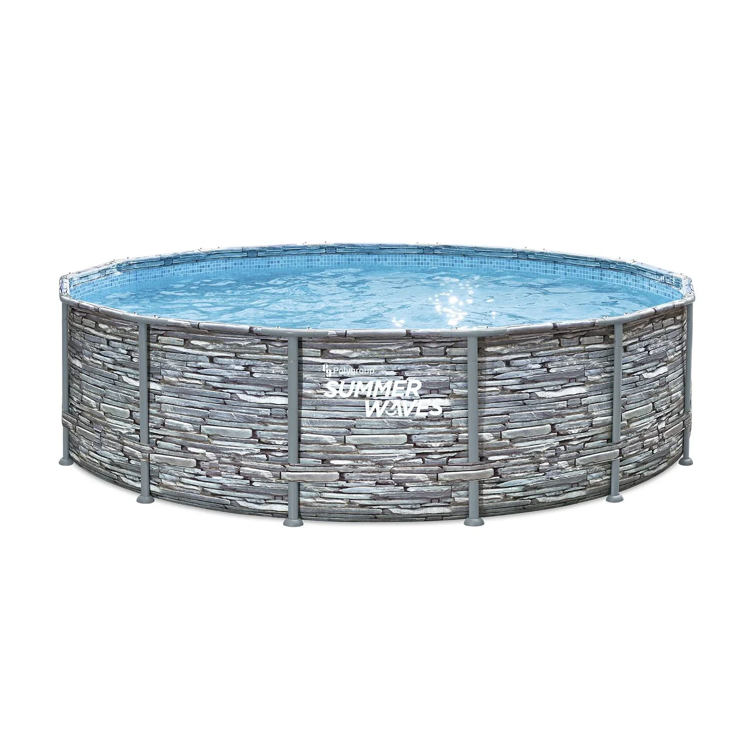 Elite Frame Pool Ø427 x 107 cm Stein grau