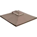 Ersatzdach für Metall-Gartenpavillon 3x4m kaffeebraun