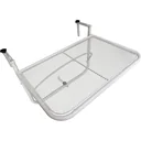 Balkonhängetisch Hängetisch höhenverstellbar viereckig Terrasse Metall Weiß L60 x B56,5 x H45 cm