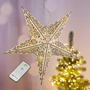 LED Holzstern mit Fernbedienung