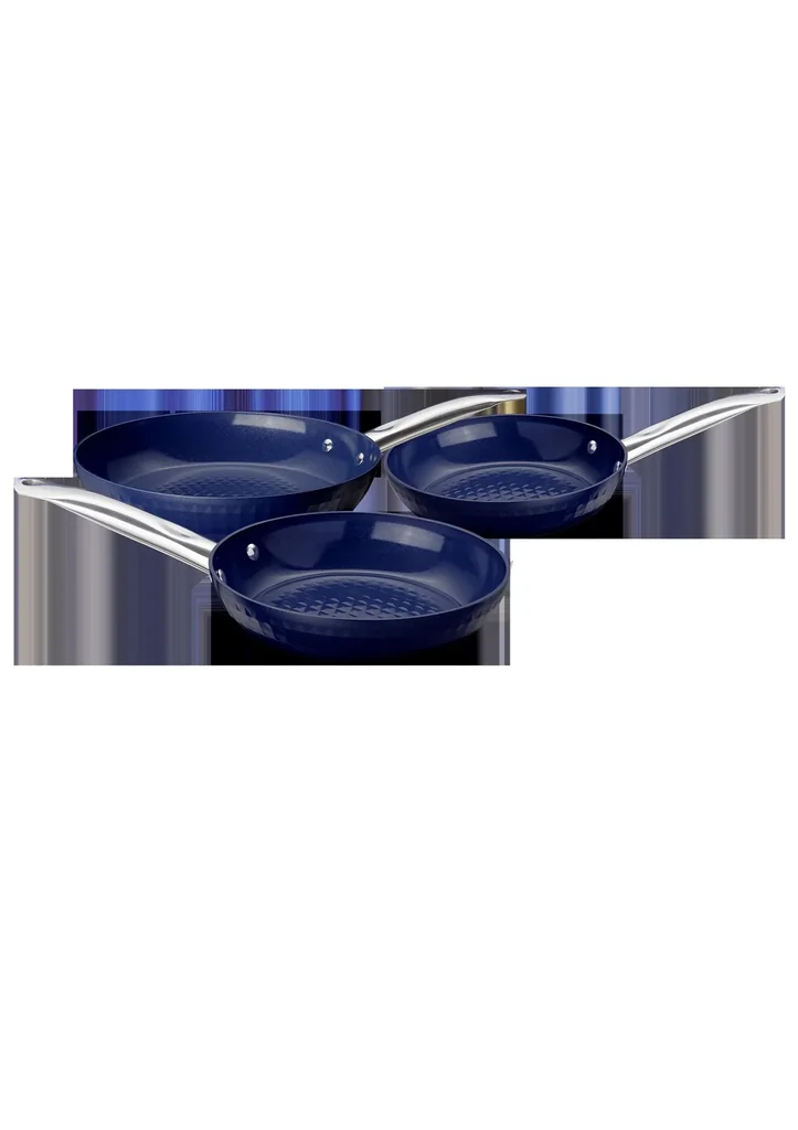 Pfannen-Set "Prestige" mit Diamant-Antihaftbeschichtung, blau, 3-teilig - Ø 20 cm / 24 cm/ 28 cm