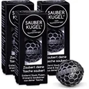 Sauberkugel - Taschenreiniger - Reinigungskugel - Schwarz - Wiederverwendbar - 3er-Pack