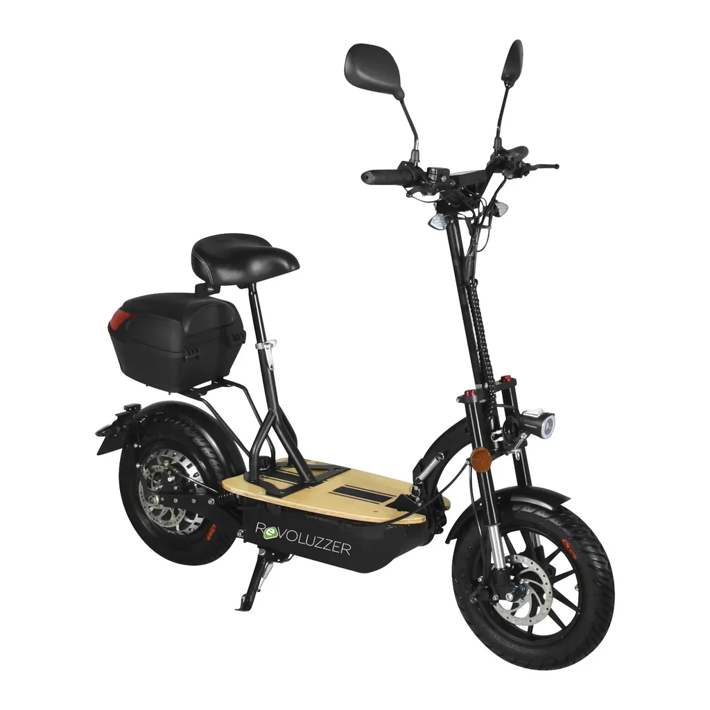 E-Roller "Revoluzzer" Safety 20 km/h inklusive Blinkanlage und Gepäck-Case schwarz